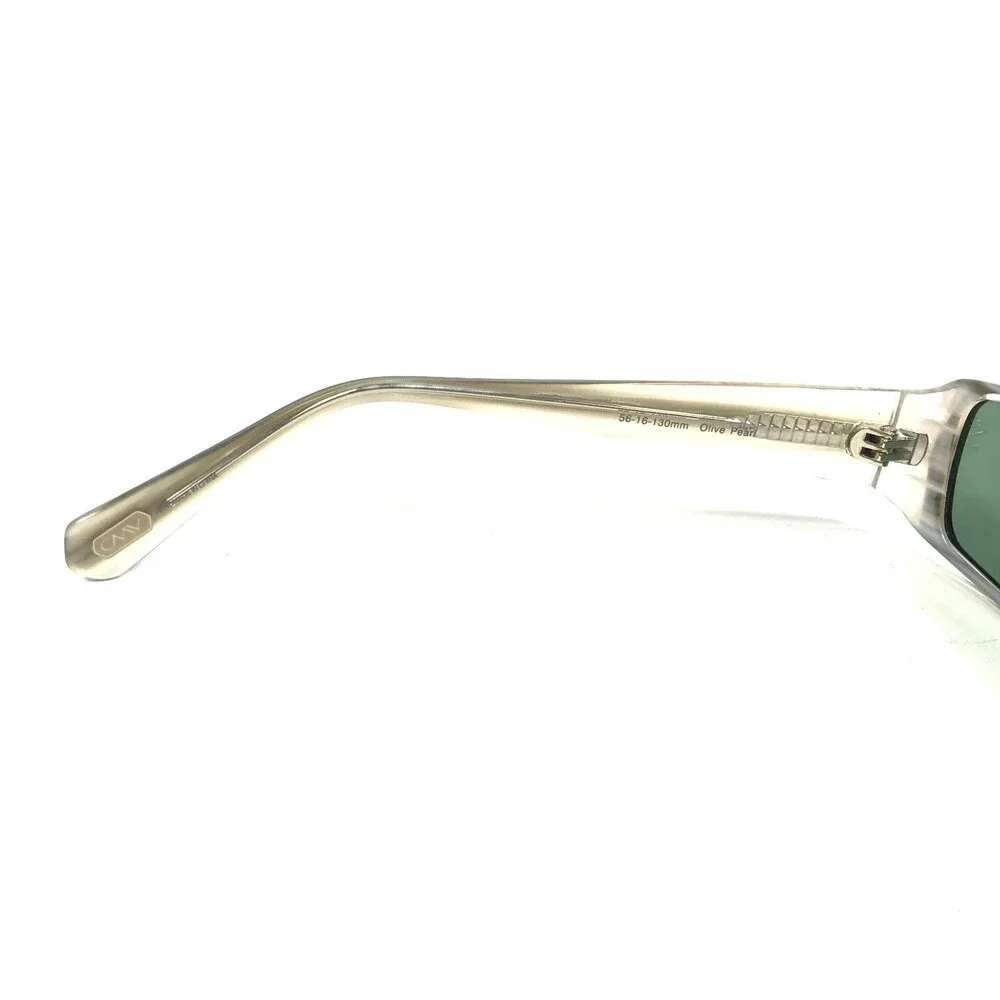 Carmen Marc Valvo Sunglasses Mischa Olive Pearl Brown Green Rectangular Frames